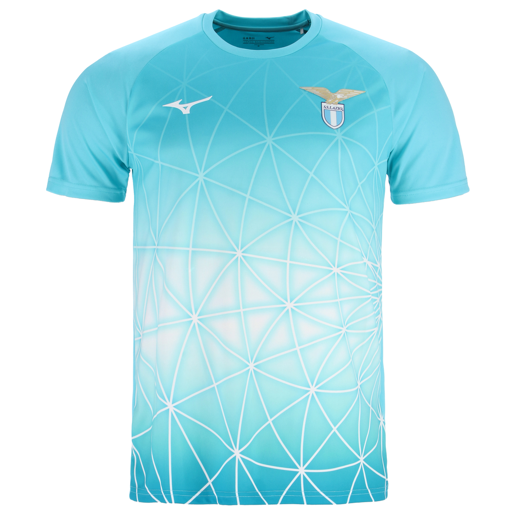 Mizuno Pre Match Jersey S.S. Lazio Men Fusstball Azure Blau Herren Grösse M